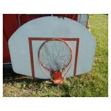 vintage basketball goal wood backboard