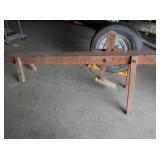 antique wood shaving horse with foot pedal-