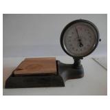 antique table scale w/ round front & back face