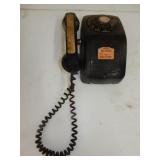 vintage black wall dial telephone (weathered)