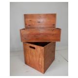3 solid wood boxes-asst sizes