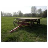 antique steel wheel wagon with metal tongue