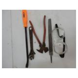tray - 17 1/2" GR pry-bar tool, fencing pliers,
