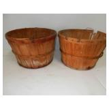 pair of rough bushel baskets