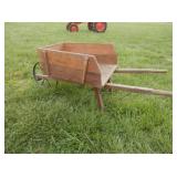 Homemade soild wood wheel barrel w/cast wheel