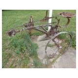 antique horse drawn 1 bottom plow, 20" single