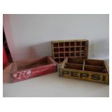 Group of 3-vintage wood soda pop cases
