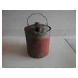 1-vintage  galvanized gas can-dent on top