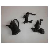 3 - Black metal vintage deco wall items