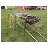 Blackmith Forge on yellow  steel wheeled cart