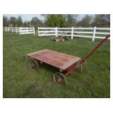 Sm steel wheel wagon w/ 32" x 56 1/2"  wood deck