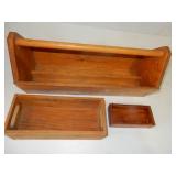 group of 3 Don Wood handcrafted wood boxes