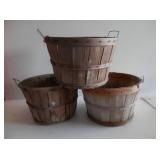 Group of 3-vintage bushel baskets-rough