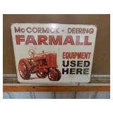 Reprod McCormick Deering M tractor metal sign