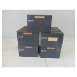 5 matching sm metal file boxes-gray