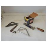 5 items-box of nails,squares, angles