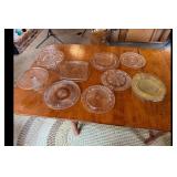 Mixed lot of Vintage Pressed Glass Plates Amber...