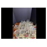 Mixed lot of Cut Crystal Glassware Dishes