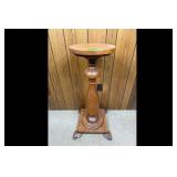 Vintage Brown Wood Plant Stand Pedestal Table
