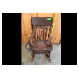 Antique Wooden Rocking Armchair Brown