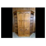 Wood Cabinet with Attached Bookcases