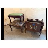 Mixed lot of Vintage Magazine Rack Foot Stools