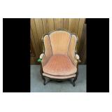 Victorian Style Peach Upholstered Armchair