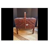 Vintage Wooden Accordion Sewing Box
