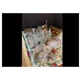 Mixed lot of Vintage Glassware Pitcher Vases Bowls