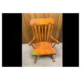 Maple Wood Spindle Back Rocking Chair