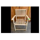 Vintage Off-White Wooden Folding Armchair
