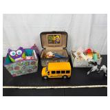 Mixed lot of Toys Dolls School Bus Horse