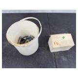 Mixed lot of Ammunition in Bucket and Box