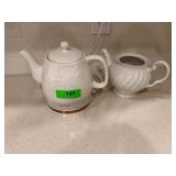 Toptier Electric Kettle, White Porcelain Teapot