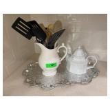 Kitchen Utensils with Pitcher and Teapot