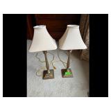 Pair of Table Lamps, Beige Shade