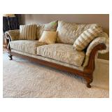 Sofa - Floral Fabric, Wooden Trim