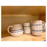 Stoneware Pitchers - Blue Stripe Design