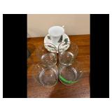 Christmas Glasses & Cup Saucer