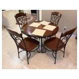Dining Set - Table with 4 Chairs, Brown