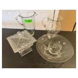 Glassware Pitchers, Bowl, and Candy Dish