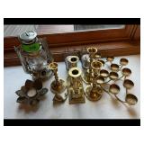 Mixed lot of Brass Candlesticks Lantern