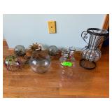 Mixed lot of Glass Vases  Candle Holders