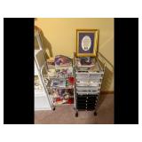 Craft Storage Cart Drawers Wire Baskets