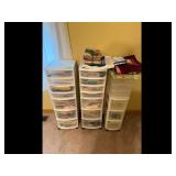 Mixed lot of Plastic Storage Drawer Units Fabric