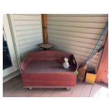 Vintage Wooden Storage Chest on Wheels
