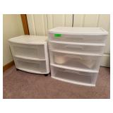 Mixed lot of Sterilite 3 2 Drawer Storage Units