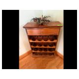 Brown Wooden Wine Rack Drawer