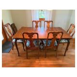 Vintage Oak Dining Table 6 Chairs