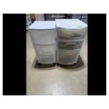 Mixed lot of 2 Plastic Storage Drawer Units White